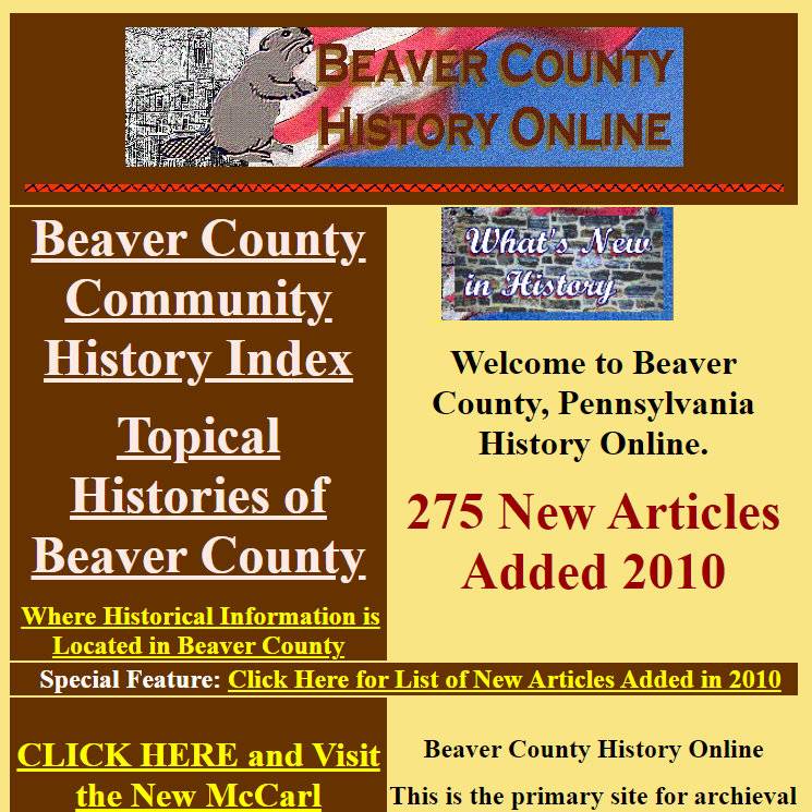 Beaver County History Online (Website) – LITTLE BEAVER HISTORICAL SOCIETY